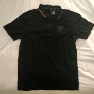 Puma Ferrari Racing Navy Blue Polo Shirt Size Medium